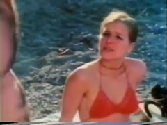 A combination of vintage porn featuring a bony youngster and a concupiscent brunette